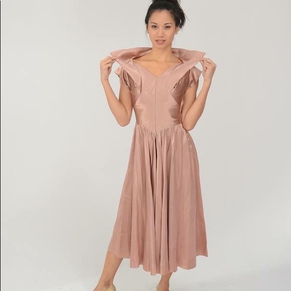 Vintage 1940s Dusty Pink Gown - Picture 2 of 11